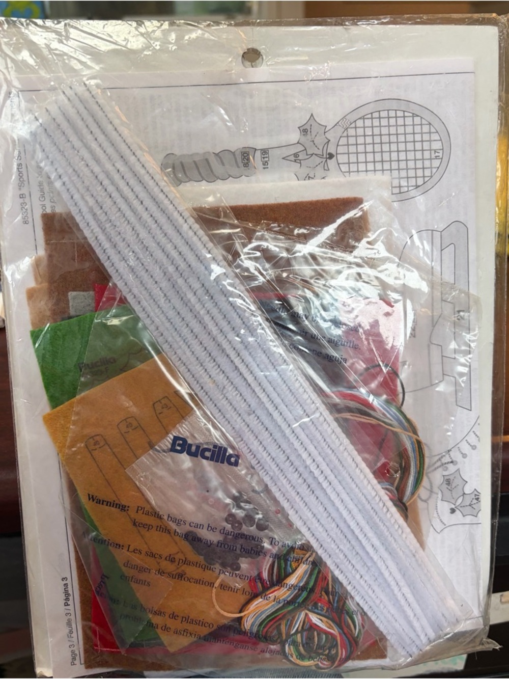 Bucilla Felt Sports Christmas Ornaments -  set of 6 Assorted Sports unopened - Picture 3 of 6
